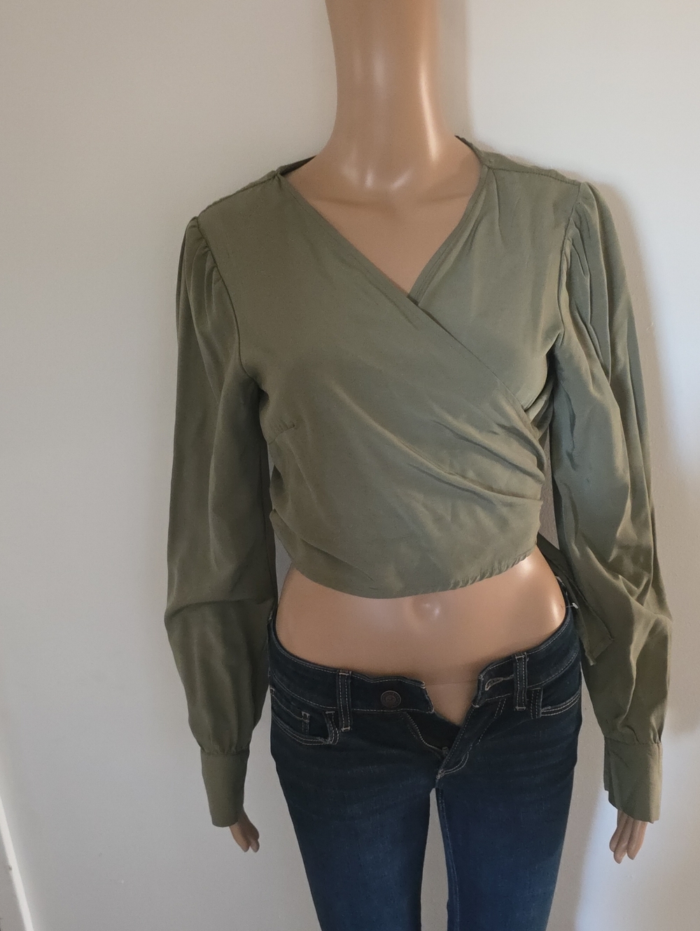 Potter's Pot Olive Wrap Crop Top